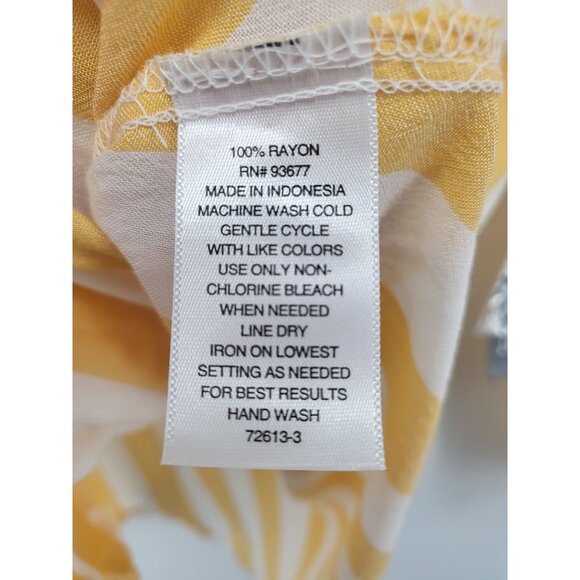 A.N.A Womens Gold‎ Stripe Button-Down Drape Front Blouse Small Rayon Fabric Long - Picture 7 of 8